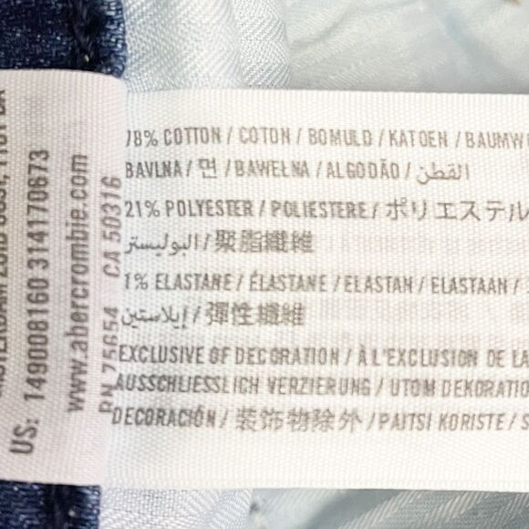 Abercrombie & Fitch Women’s Boyshort Denim Jean Shorts Size 8 Cuffed Medium Wash - Picture 5 of 9